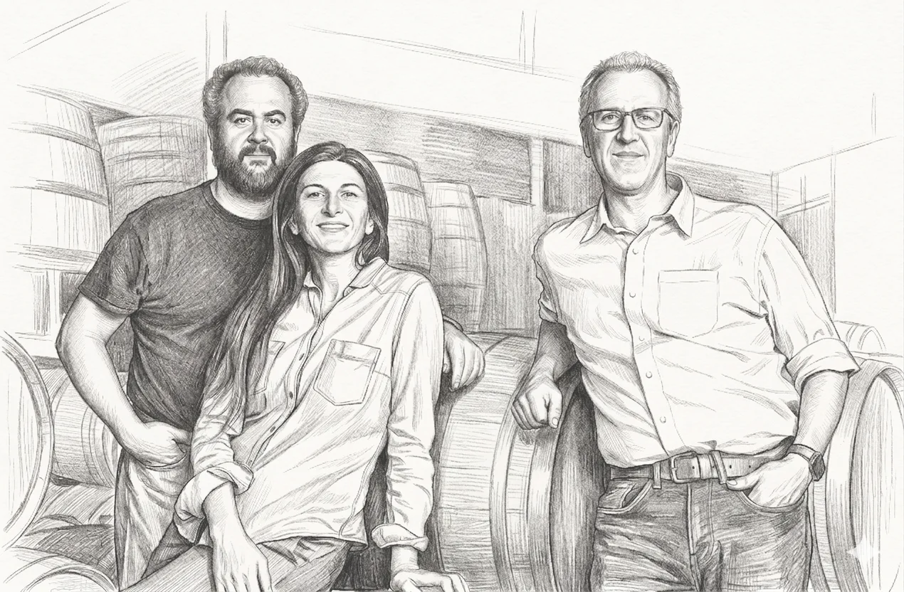 Retrato de François, Noëlle y Jean Paul